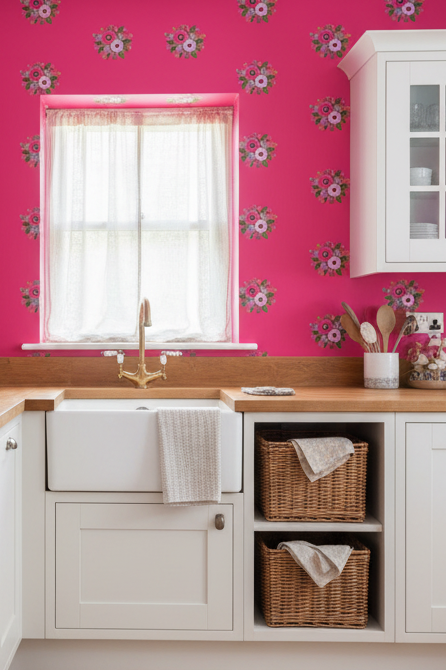 Posy Riot - Rose Eleanor- Signature Wallpaper - Peony