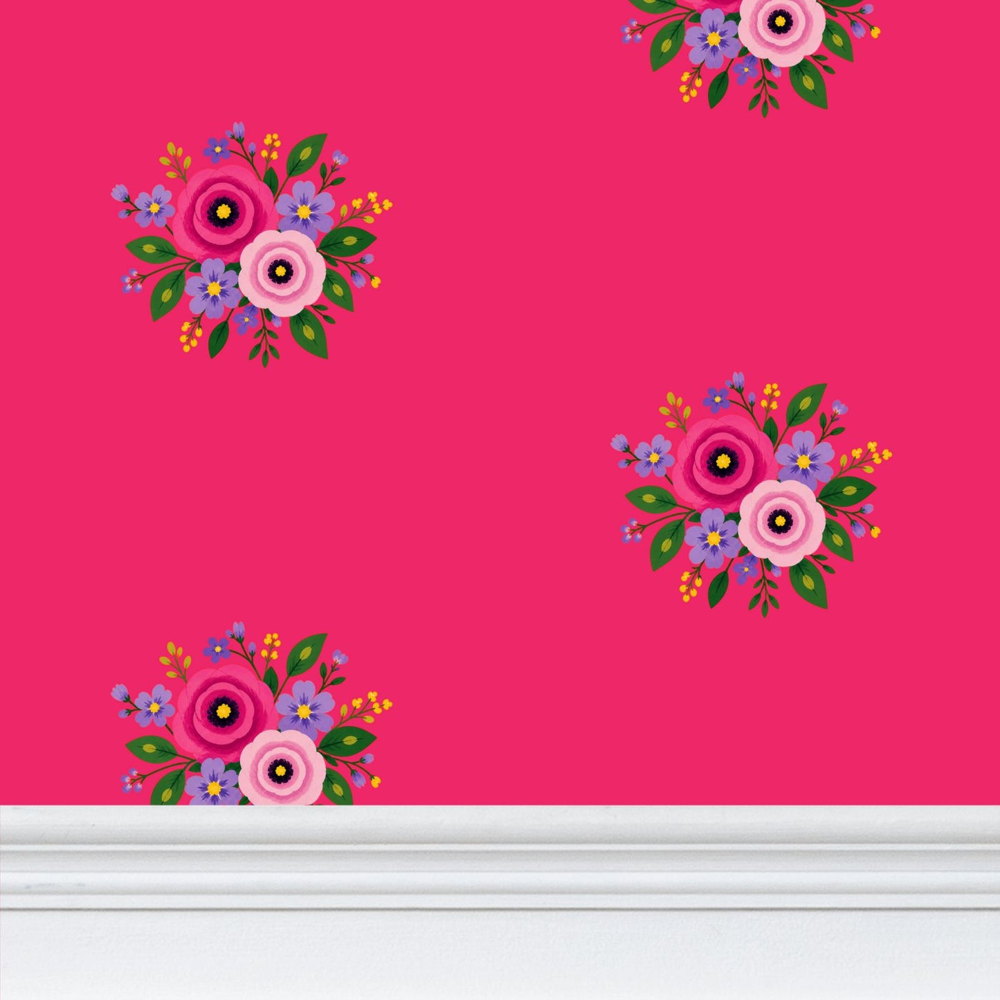 Posy Riot - Rose Eleanor- Signature Wallpaper - Peony
