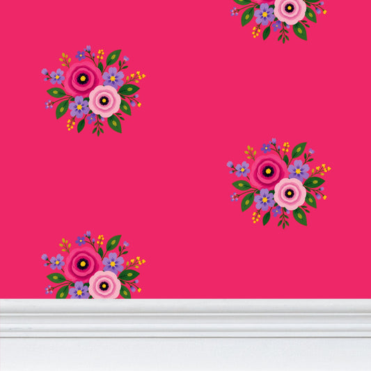 Posy Riot - Rose Eleanor- Signature Wallpaper - Peony