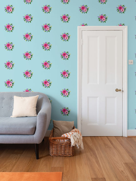 Posy Riot - Rose Eleanor - Signature Wallpaper - Opal
