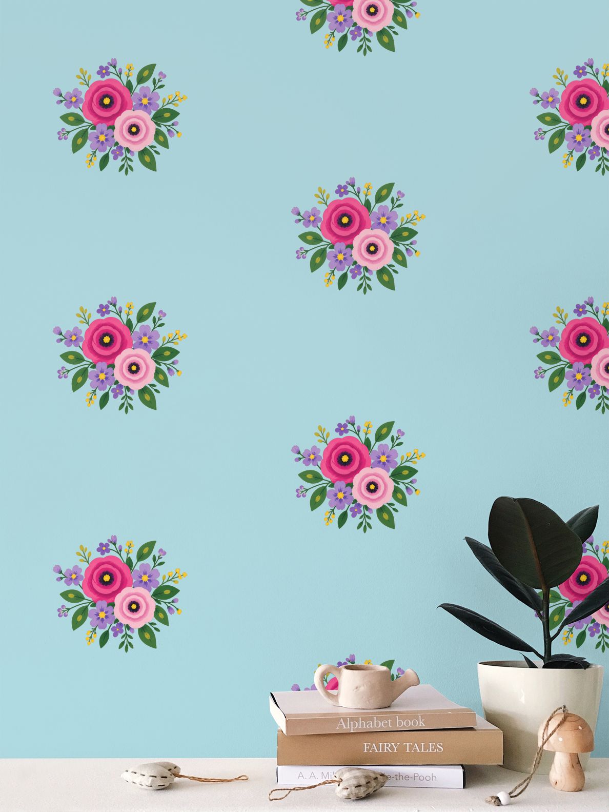 Posy Riot - Rose Eleanor - Signature Wallpaper - Opal