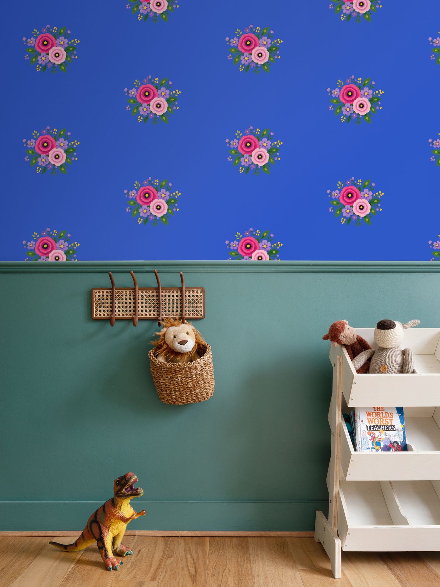 Posy Riot - Rose Eleanor - Signature Wallpaper - Sapphire