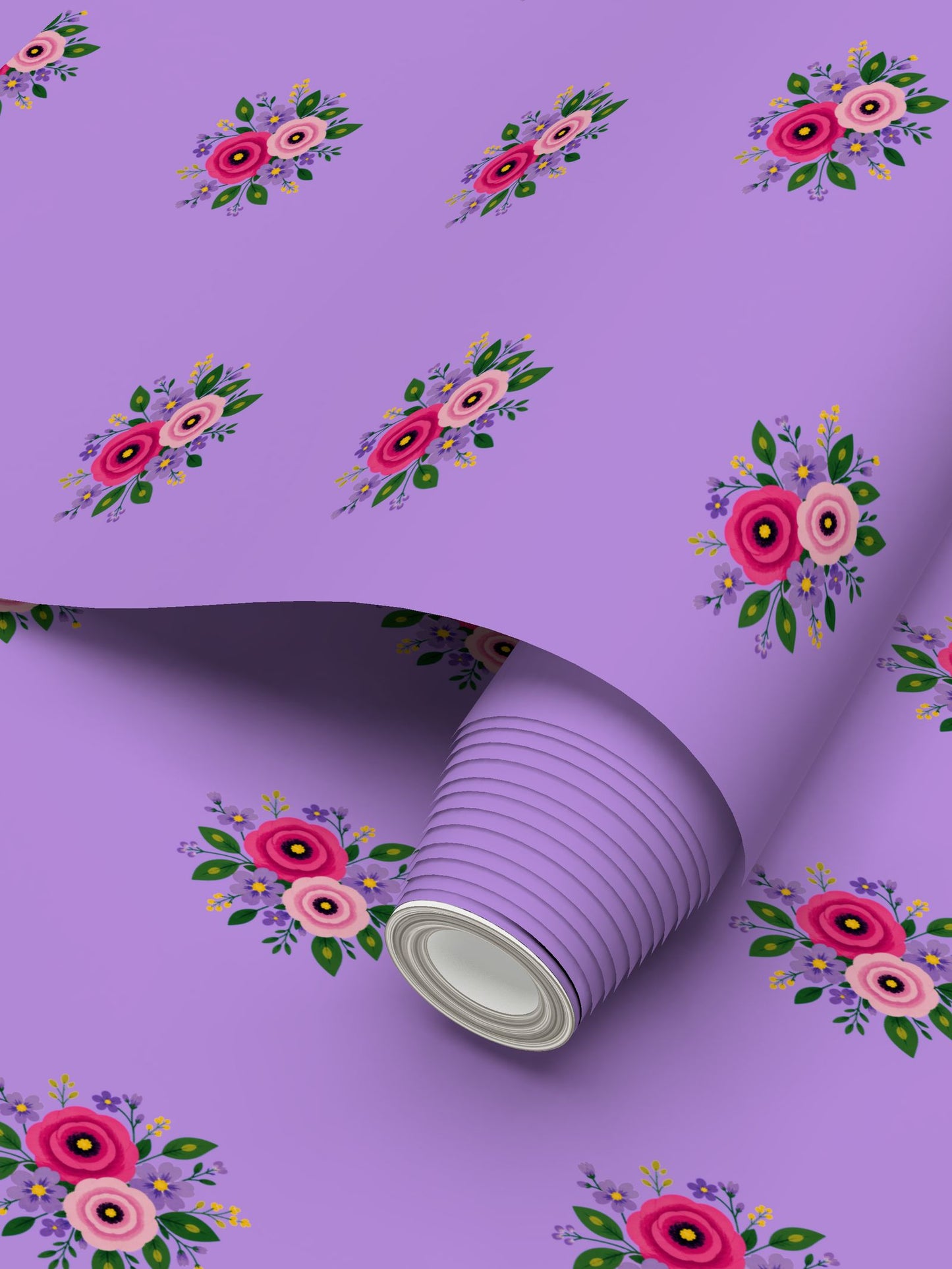 Posy Riot - Rose Eleanor - Signature Wallpaper - Lush Lilac