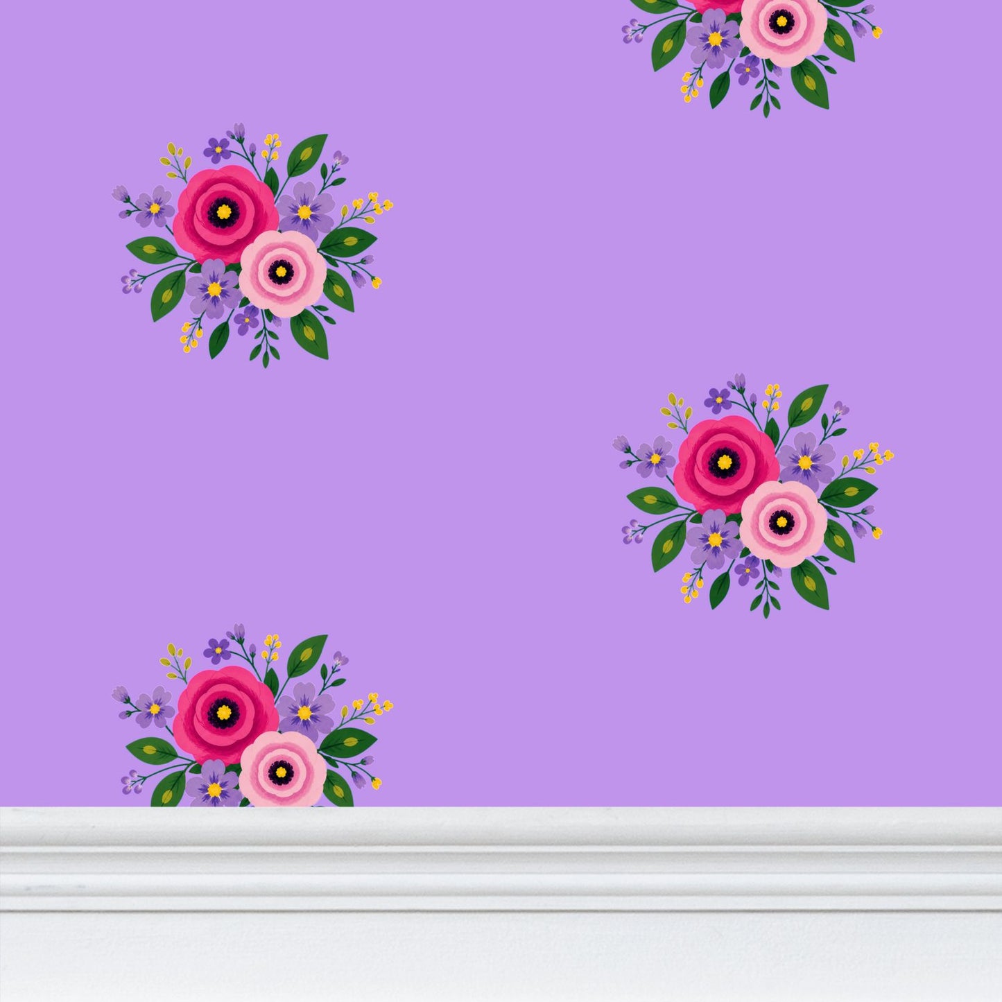 Posy Riot - Rose Eleanor - Signature Wallpaper - Lush Lilac