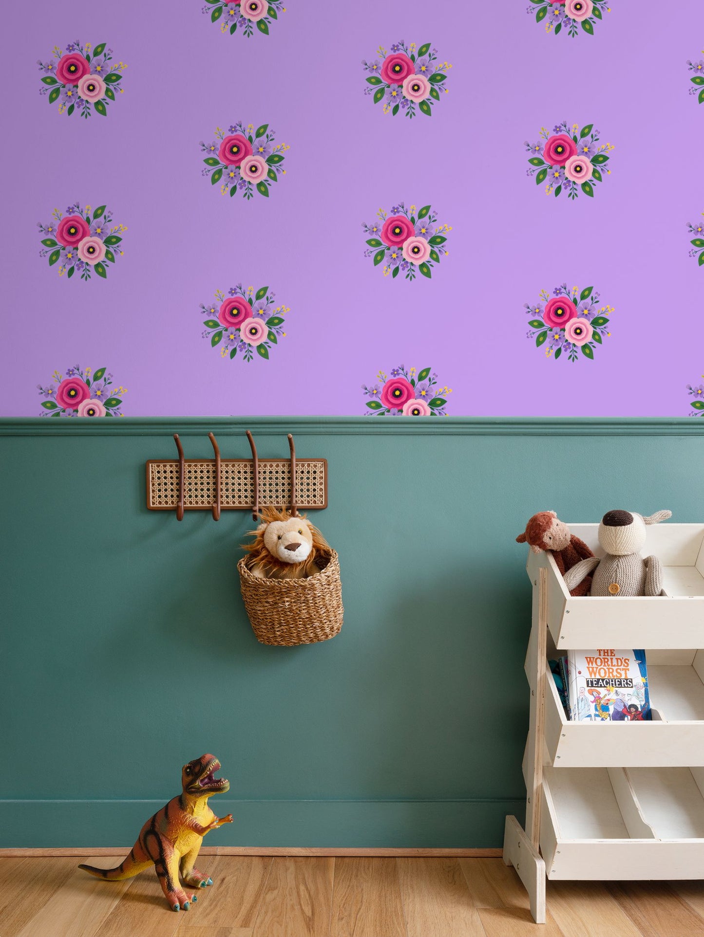 Posy Riot - Rose Eleanor - Signature Wallpaper - Lush Lilac