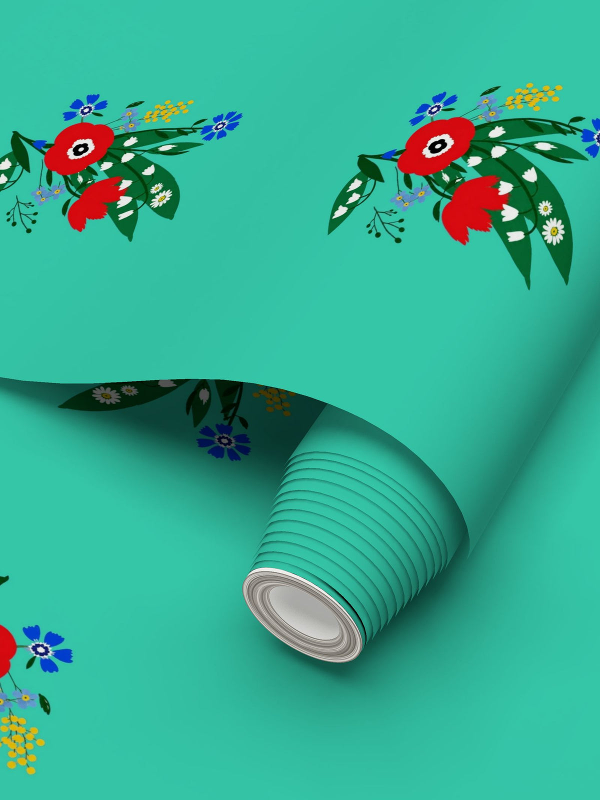 Posy Riot - Poppy Ardevora - Statement Wallpaper - Hero Green