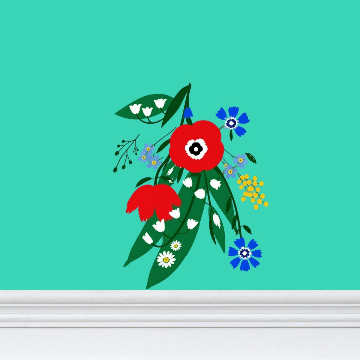 Posy Riot - Poppy Ardevora - Statement Wallpaper - Hero Green