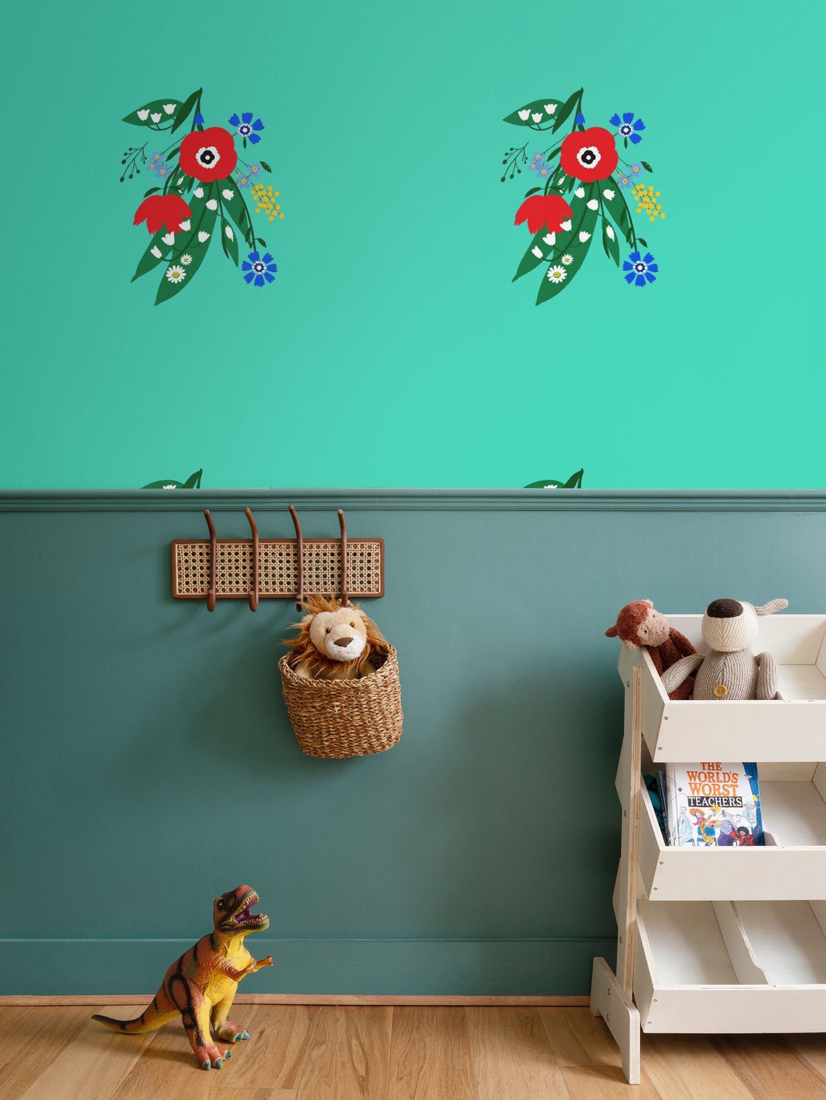 Posy Riot - Poppy Ardevora - Statement Wallpaper - Hero Green