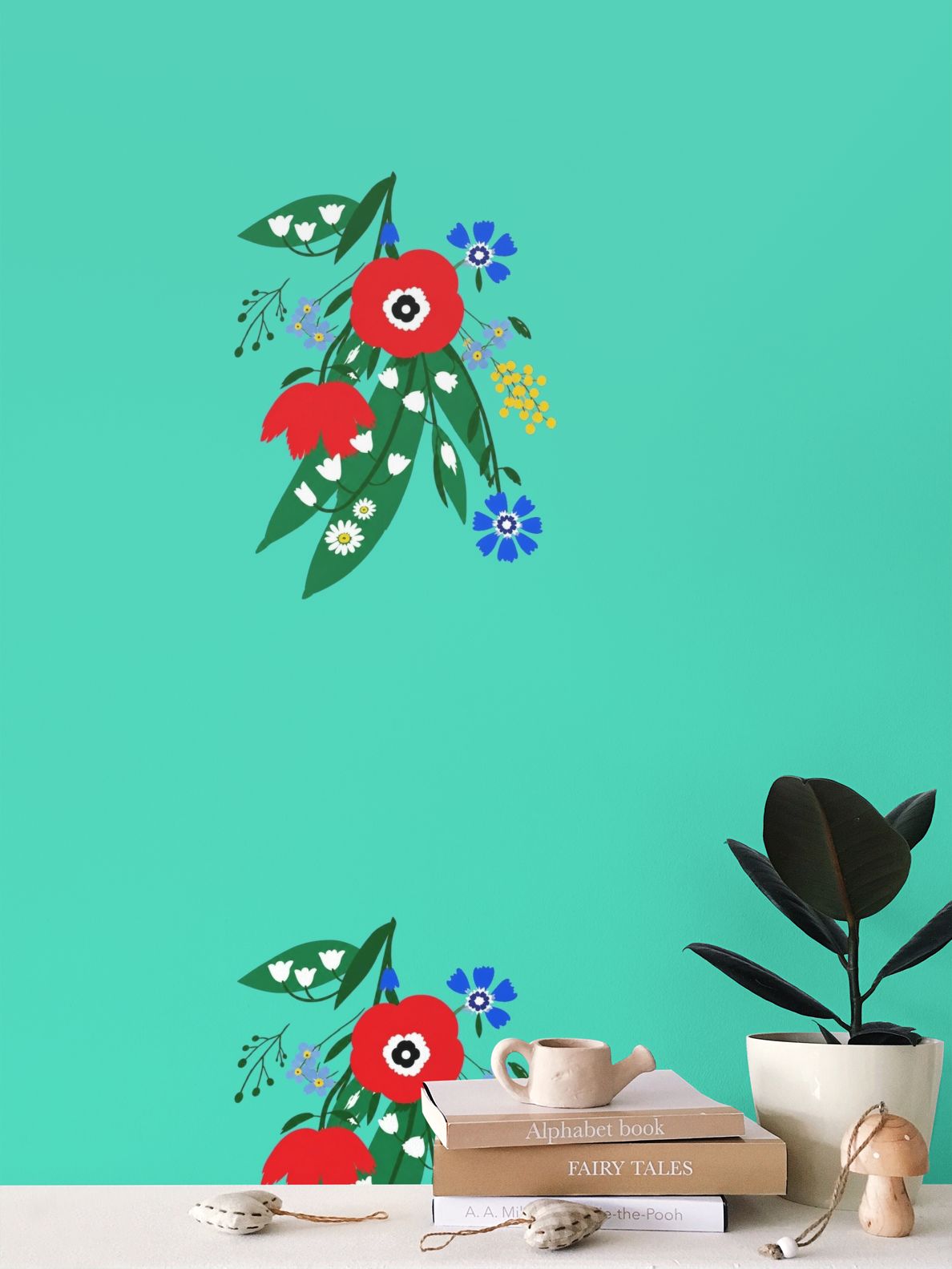 Posy Riot - Poppy Ardevora - Statement Wallpaper - Hero Green