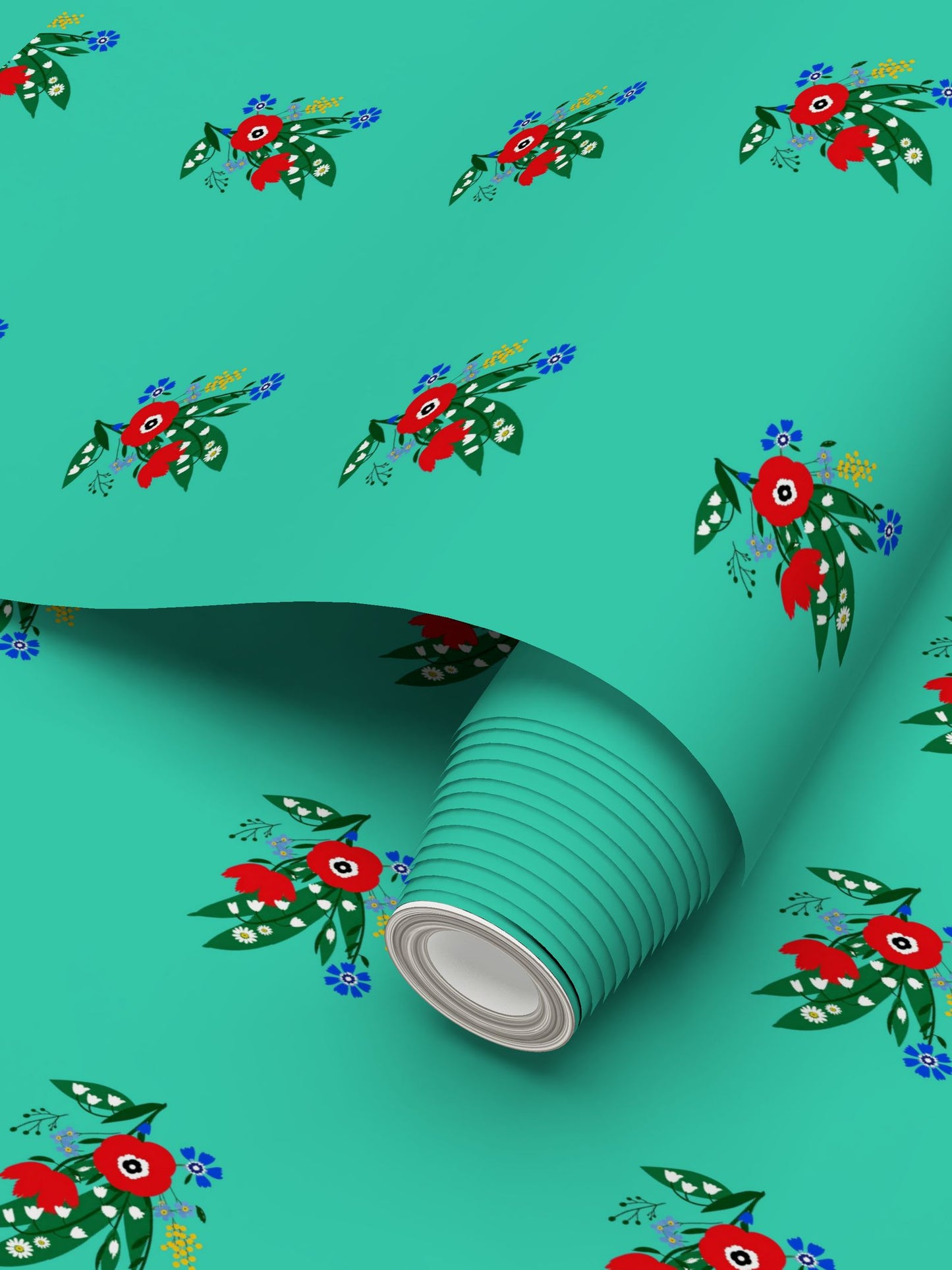 Posy Riot - Poppy Ardevora - Signature Wallpaper - Hero Green