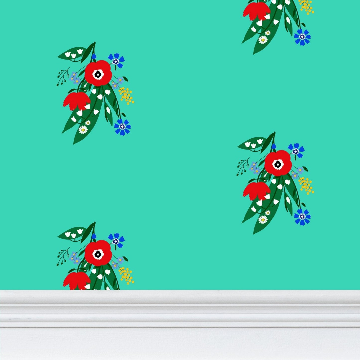 Posy Riot - Poppy Ardevora - Signature Wallpaper - Hero Green