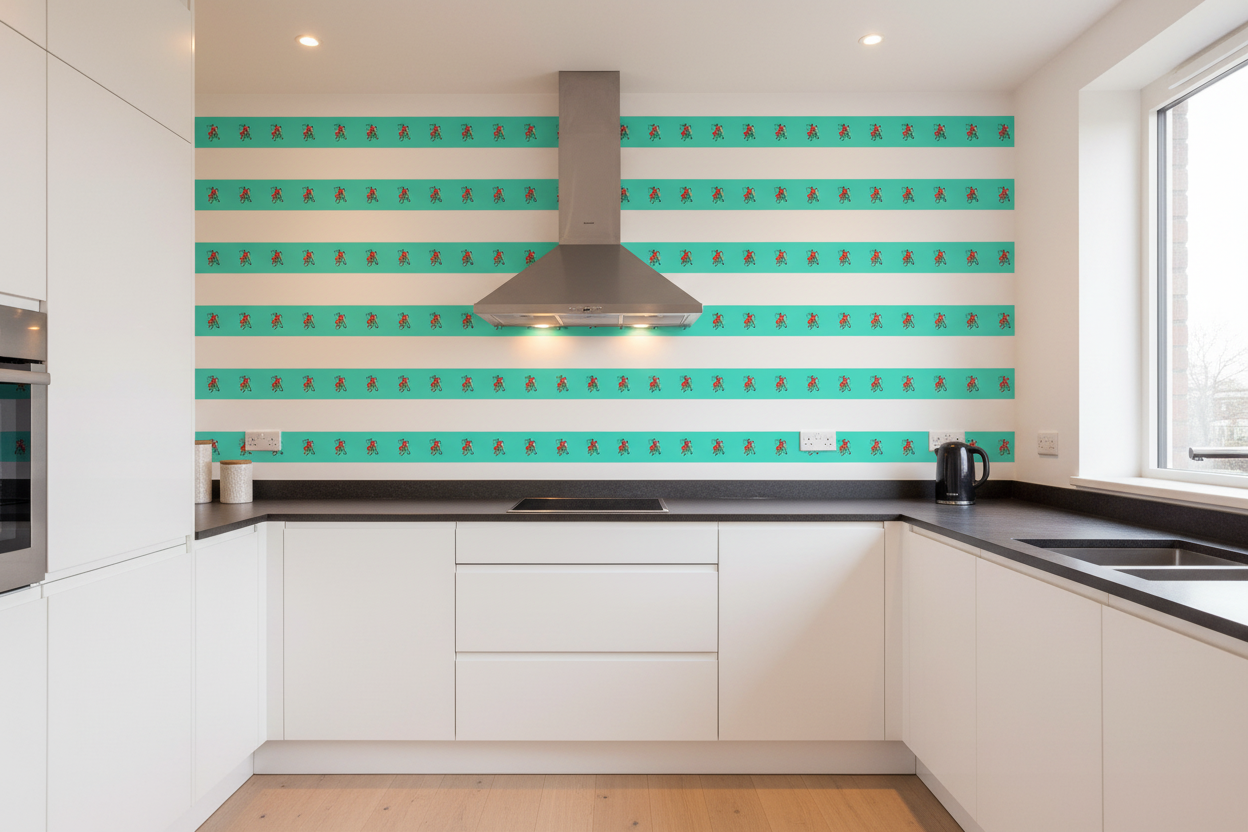 Posy Riot - Poppy Ardevora - Wallpaper Border - Hero Green