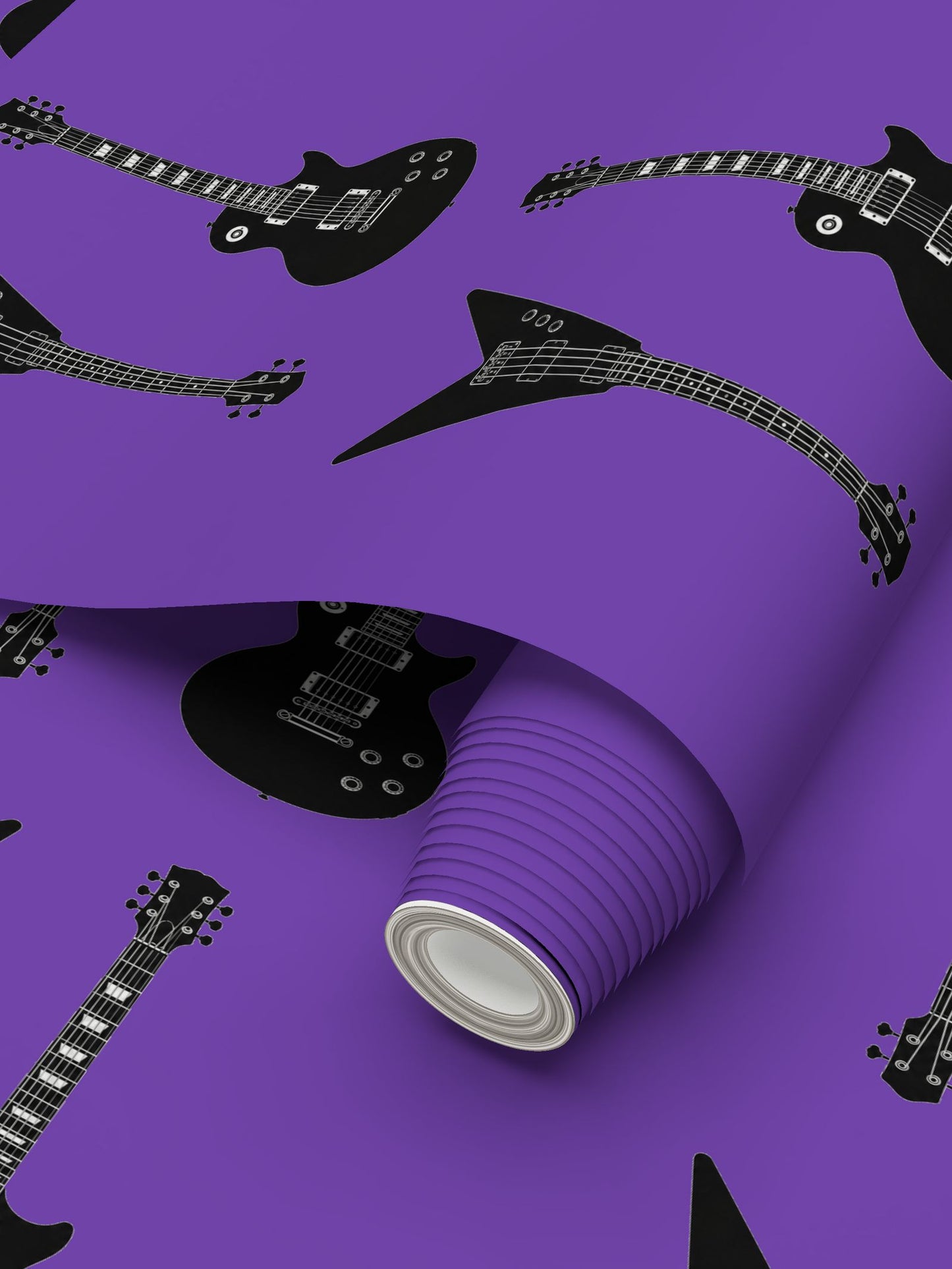 Rebel Riot - Guitar - Statement Wallpaper - Purple