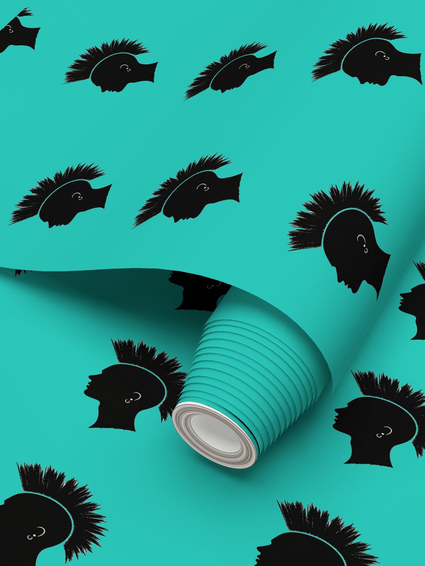 Rebel Riot - Mohawk - Signiture wallpaper - Turquoise
