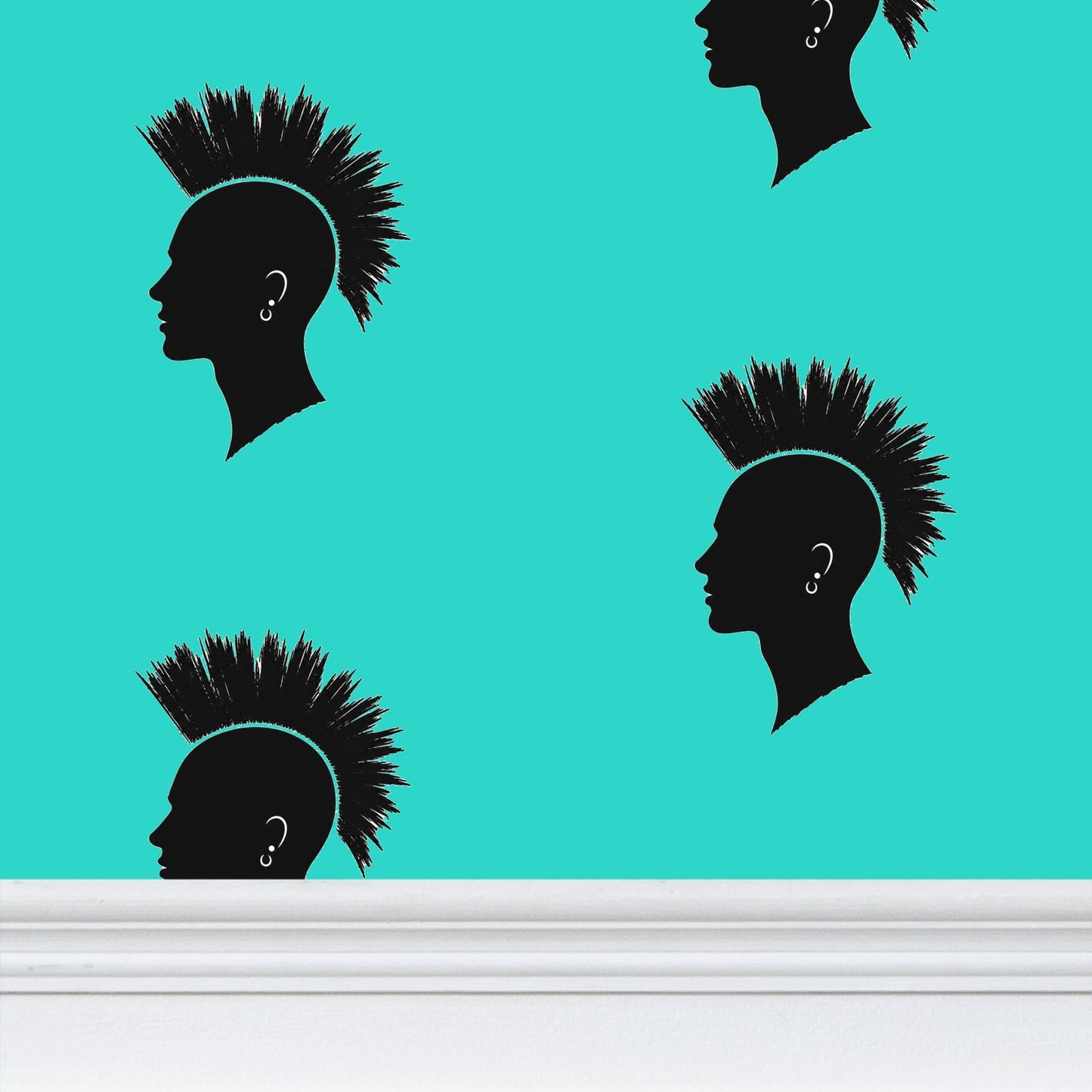 Rebel Riot - Mohawk - Signiture wallpaper - Turquoise