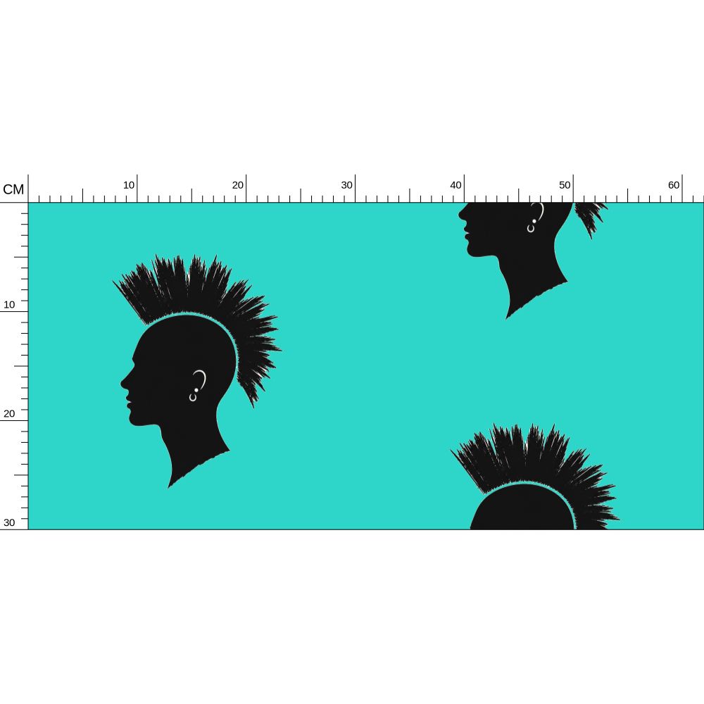Rebel Riot - Mohawk - Signiture wallpaper - Turquoise