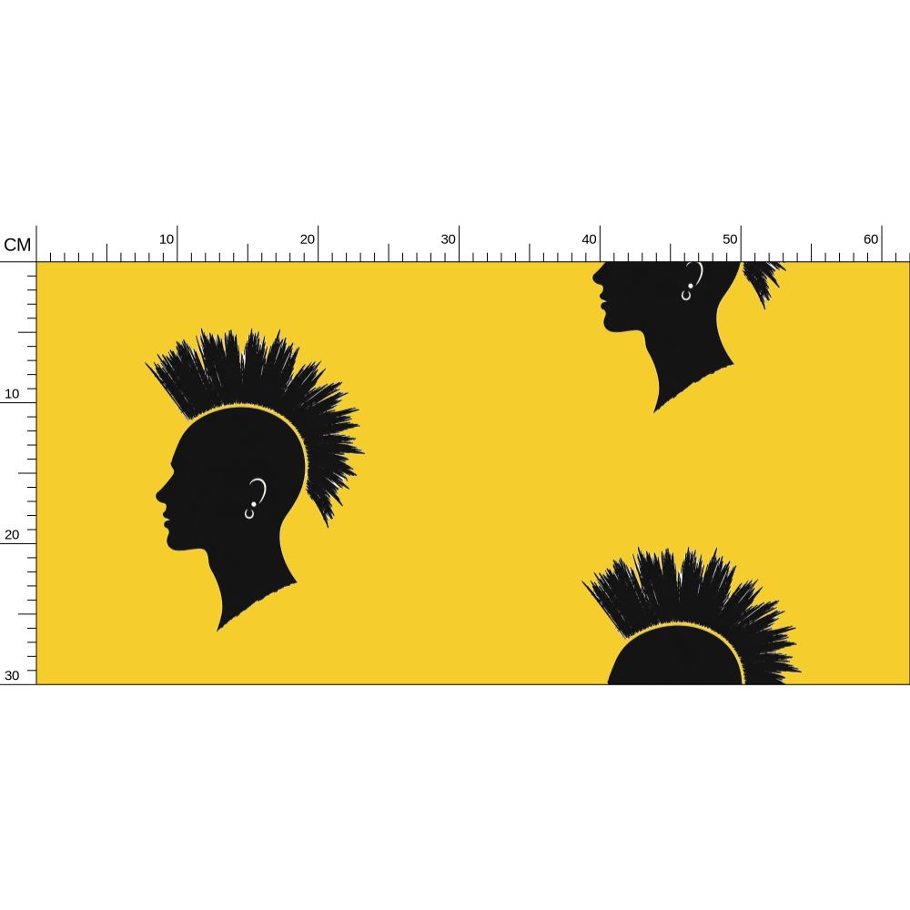 Rebel Riot - Mohawk - Signature Wallpaper - Yellow