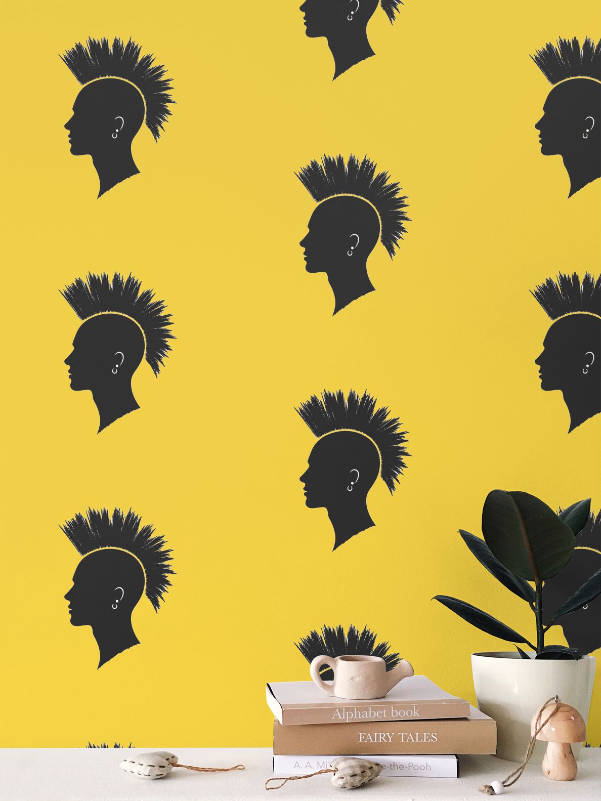 Rebel Riot - Mohawk - Signature Wallpaper - Yellow