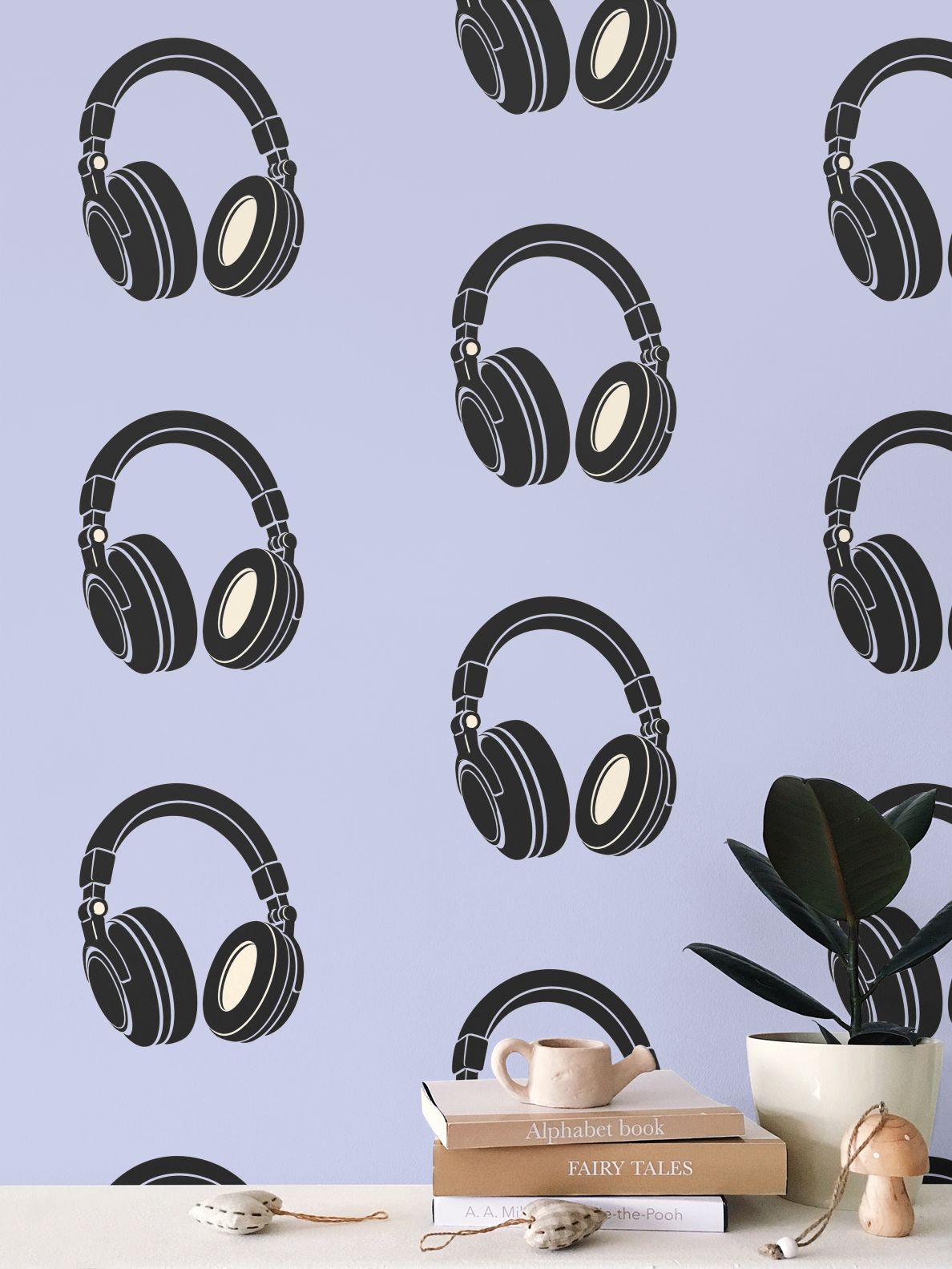 Rebel Riot - Headphones - Signature - Wallpaper- Baby Blue