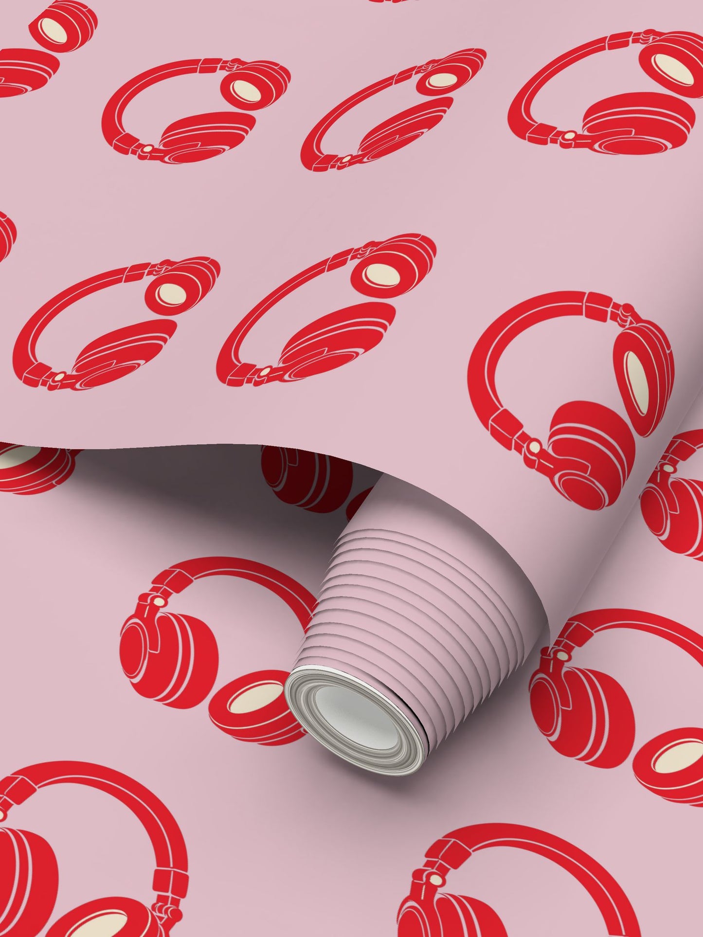 Rebel Riot - Headphones Signature Wallpaper - Red / Baby Pink