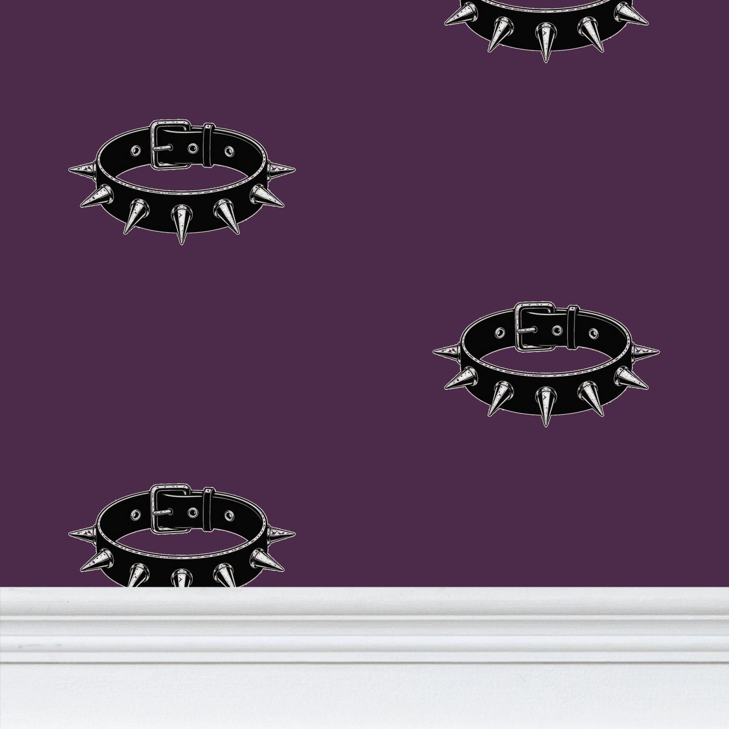 Rebel Riot - Studded Choker - Signiture Wallpaper - Plum