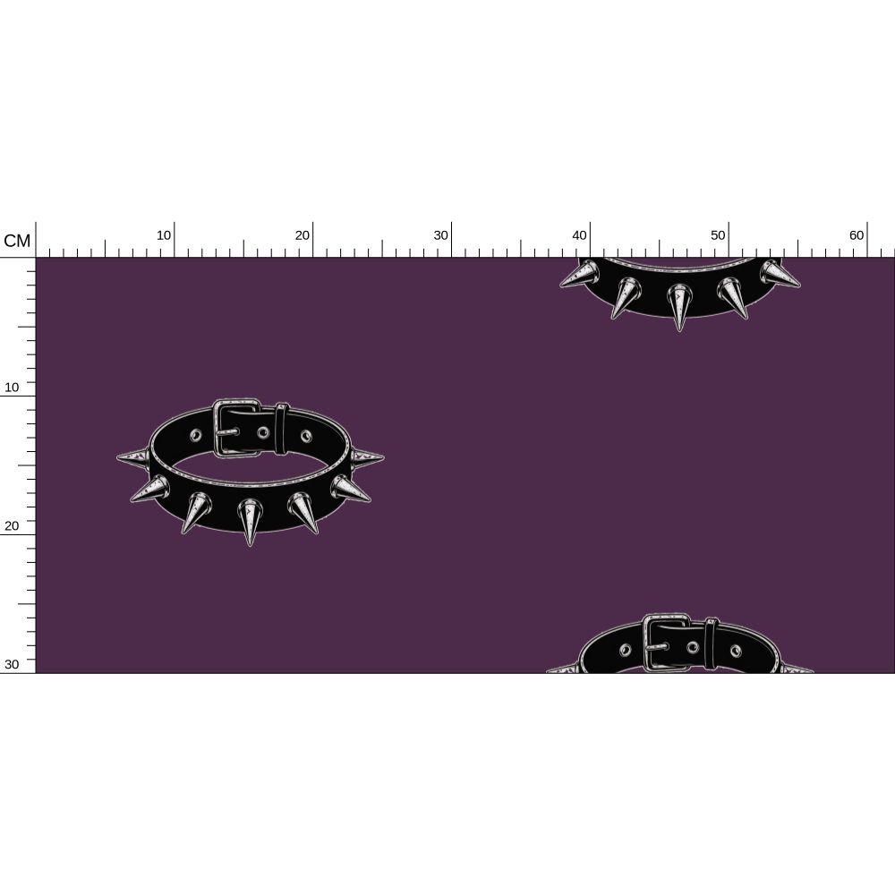 Rebel Riot - Studded Choker - Signiture Wallpaper - Plum