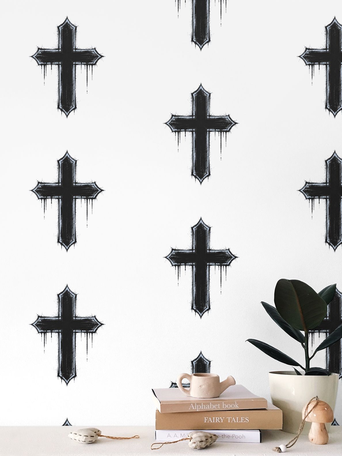 Rebel Riot - Cross - Signature Wallpaper - White
