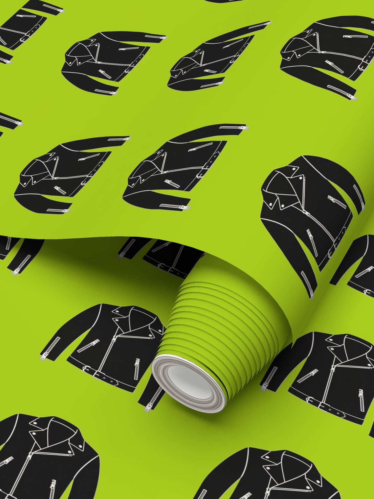 Rebel Riot - Leather Jacket - Wallpaper - Acid Green