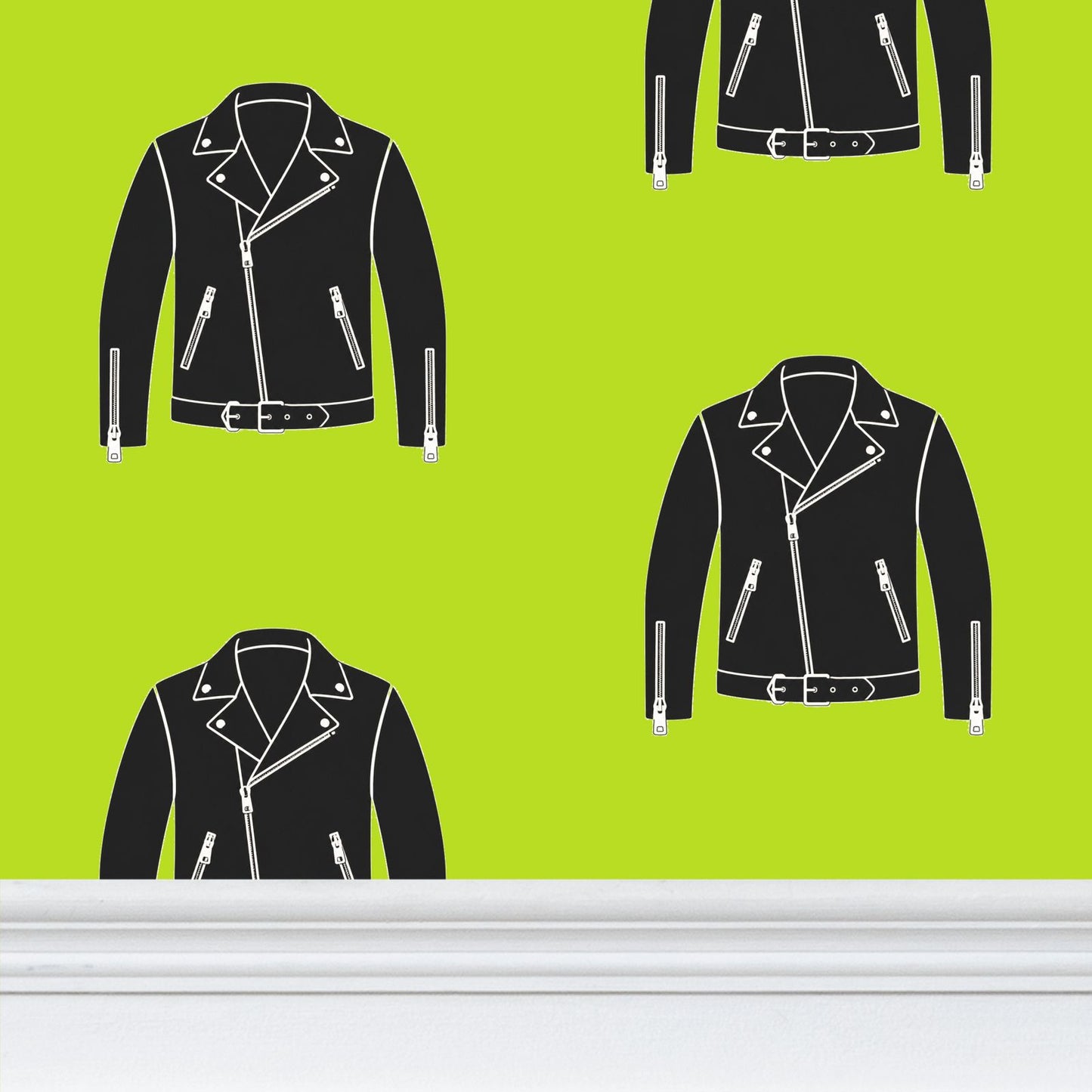 Rebel Riot - Leather Jacket - Wallpaper - Acid Green