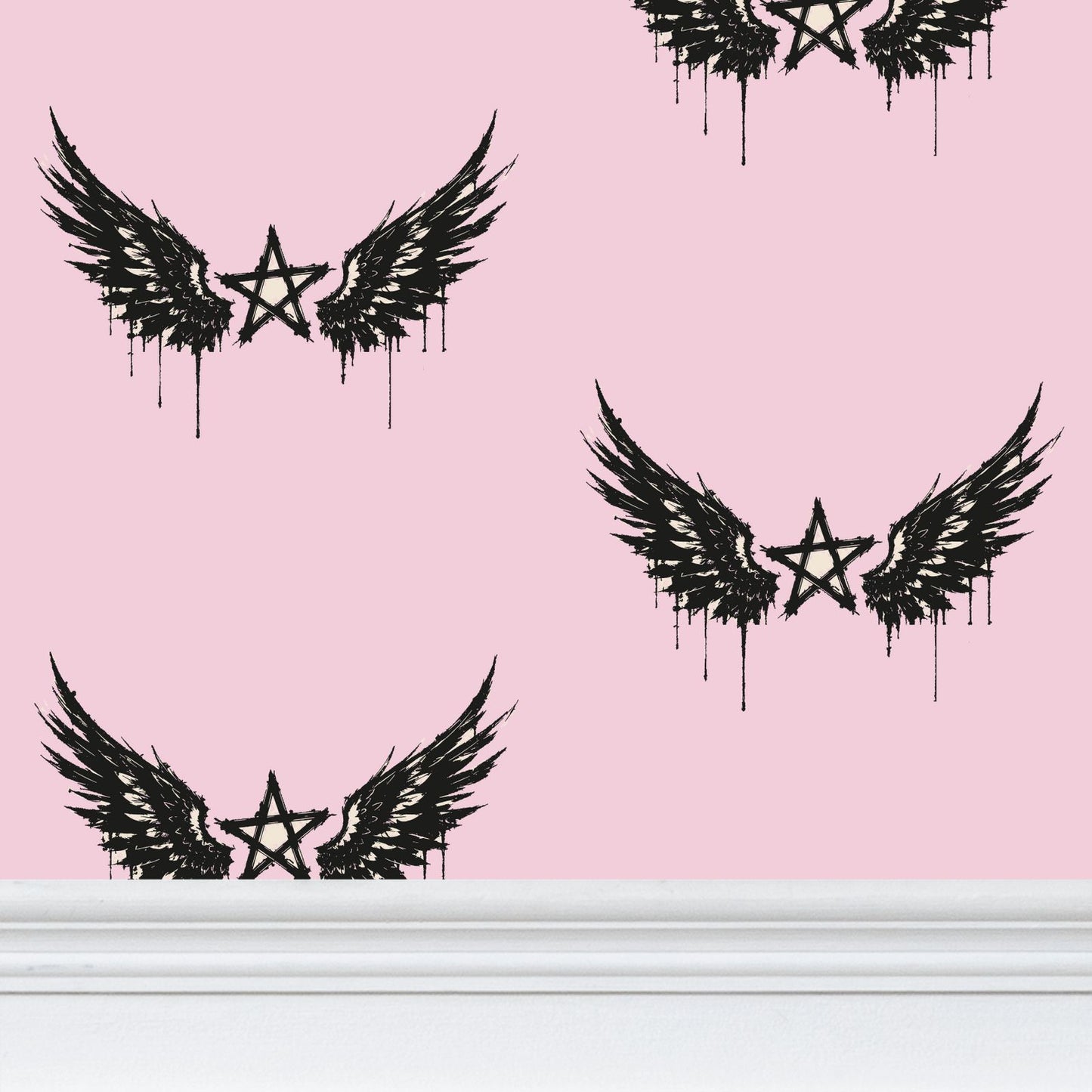 Rebel Riot - Star Wings - Wallpaper - Blush