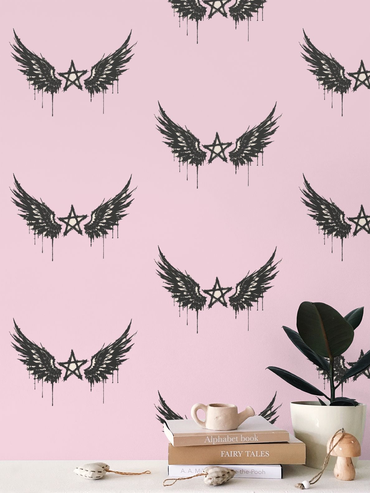 Rebel Riot - Star Wings - Wallpaper - Blush