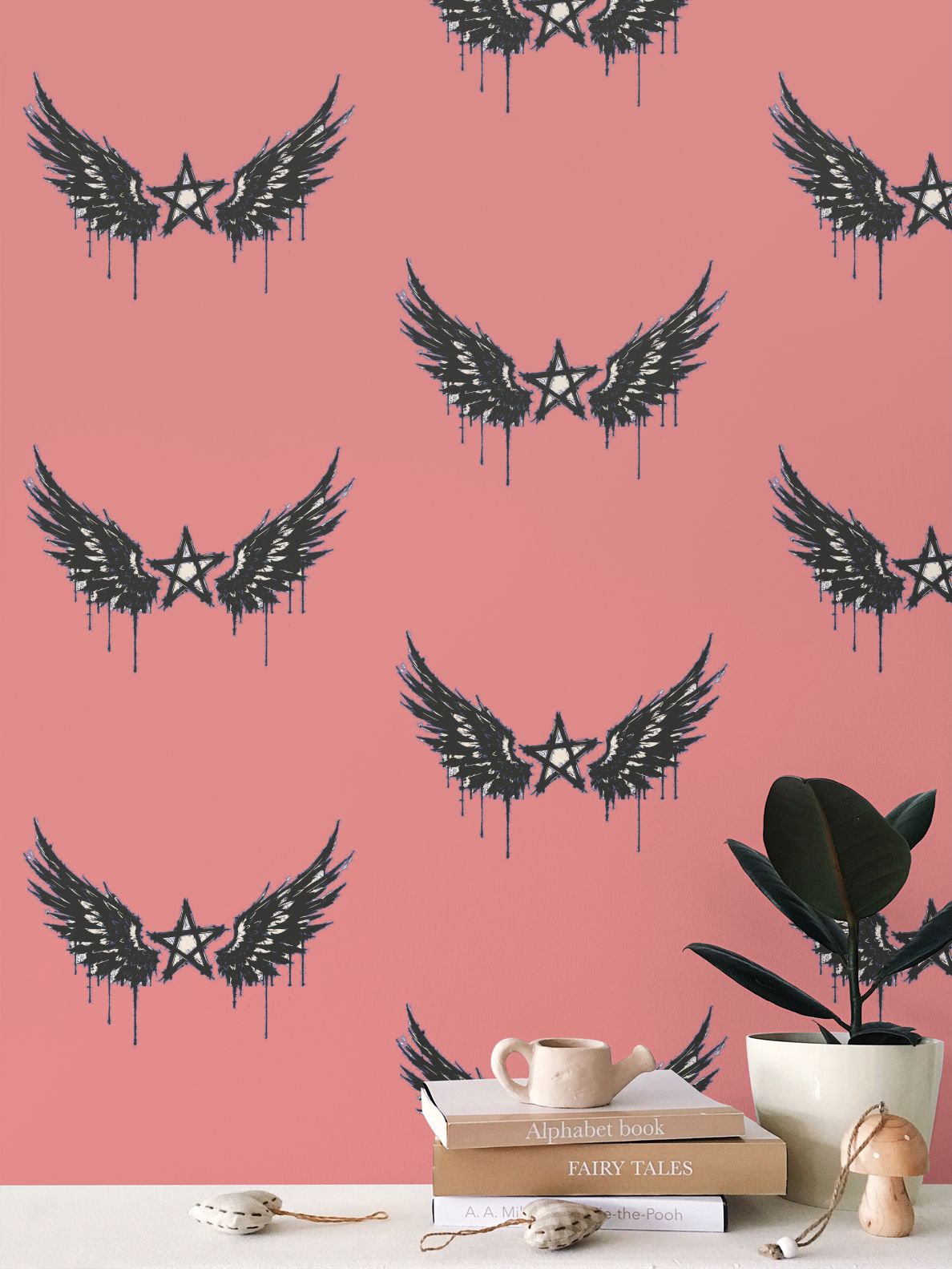 Rebel Riot - Star Wings - Wallpaper - Apricot