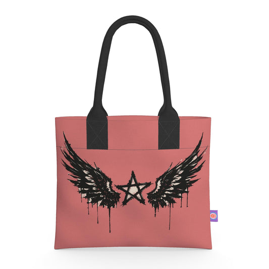 Rebel Riot - Star Wings - Neoprene Handbag - Apricot
