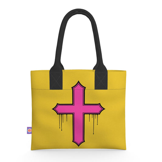 Rebel Riot - Gothica Cross - Neoprene Handbag - Golden