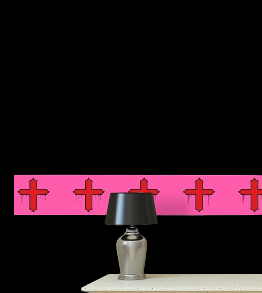 Rebel Riot - Cross - Wallpaper Border - Carnation