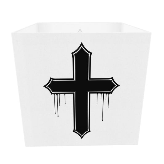 Rebel Riot - Gothica Cross Square Lampshade - Ghost
