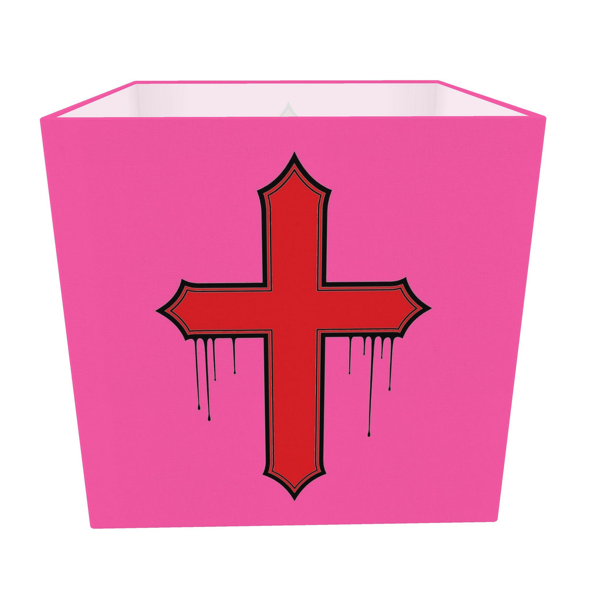 Rebel Riot - Gothica Cross Square Lampshade - Carnation