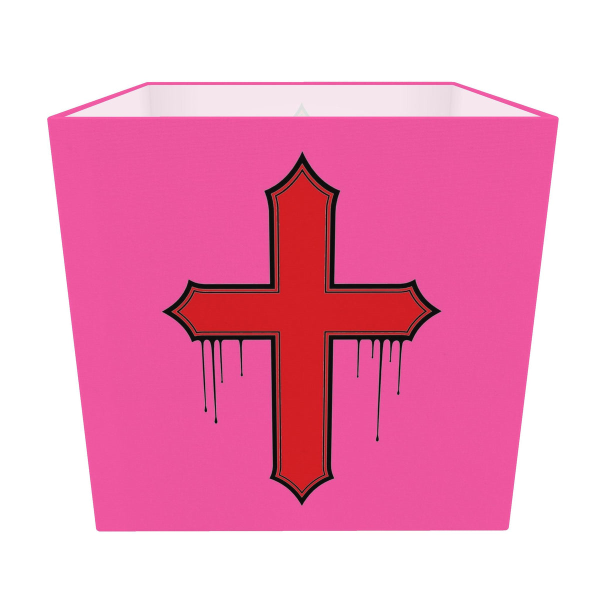 Rebel Riot - Gothica Cross Square Lampshade - Carnation