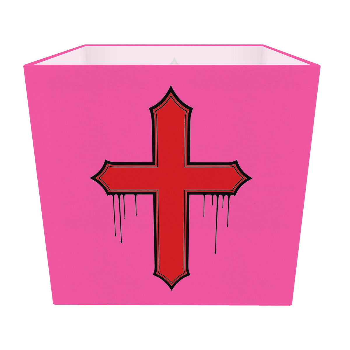 Rebel Riot - Gothica Cross Square Lampshade - Carnation