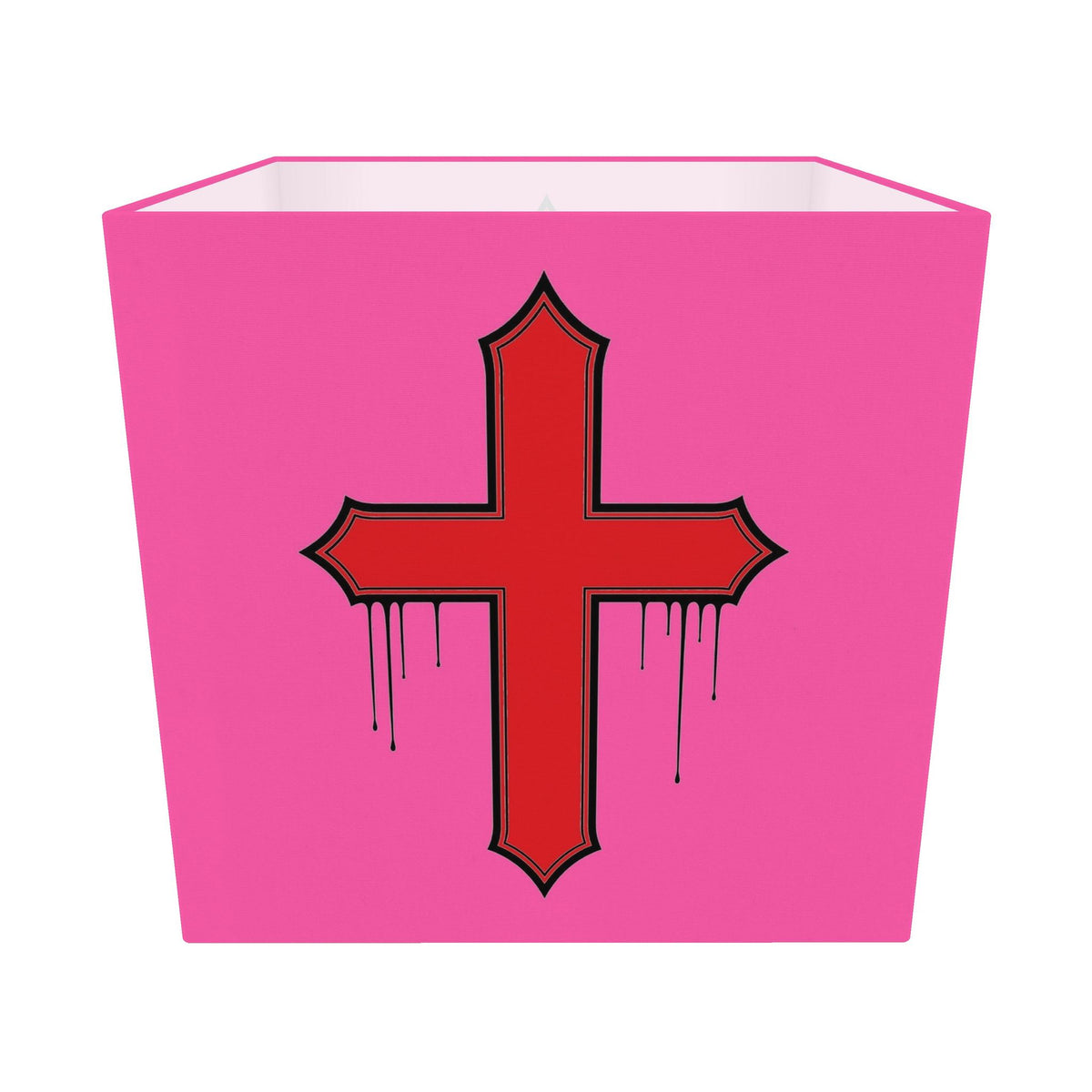 Rebel Riot - Gothica Cross Square Lampshade - Carnation