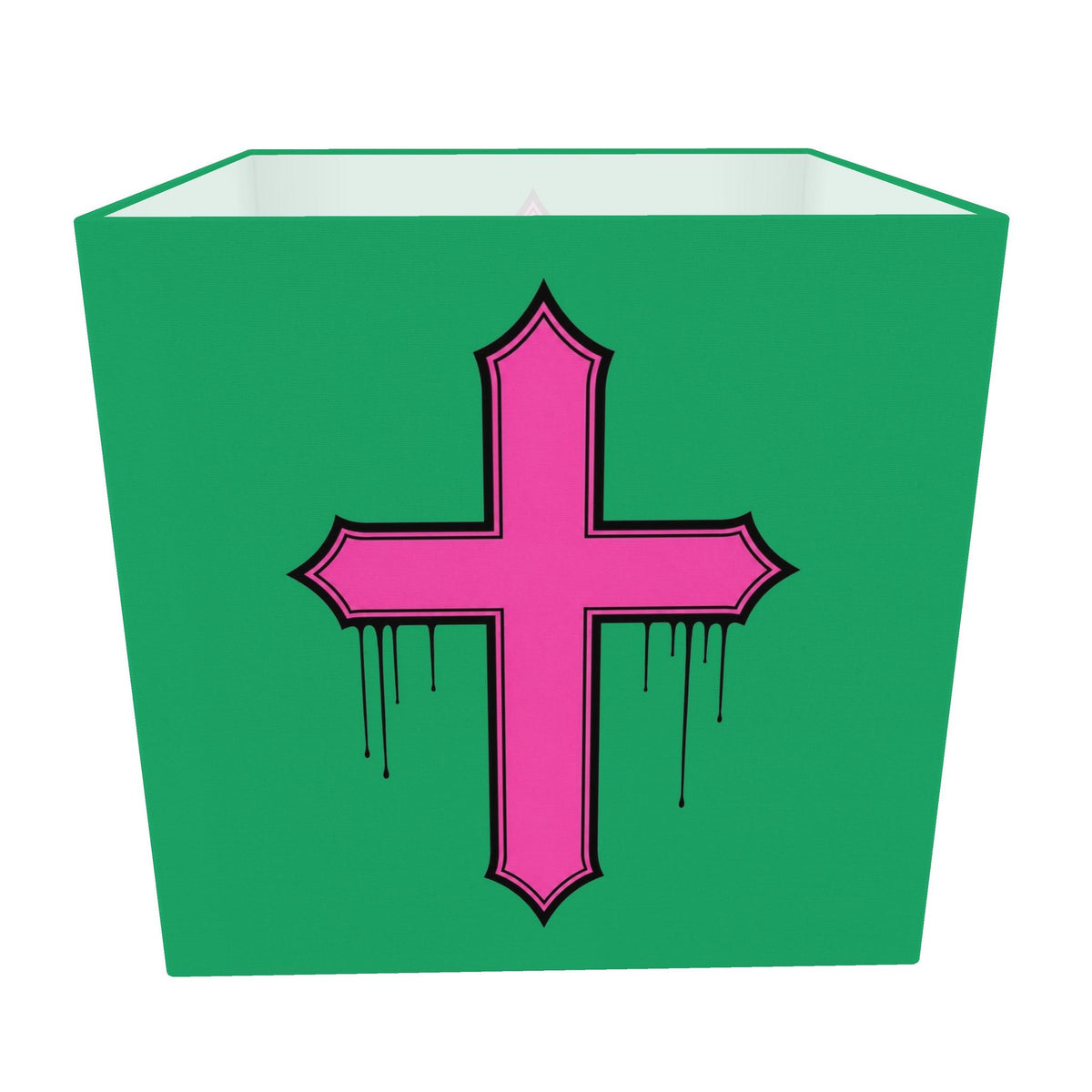 Rebel Riot - Gothica Cross Square Lampshade - Emerald