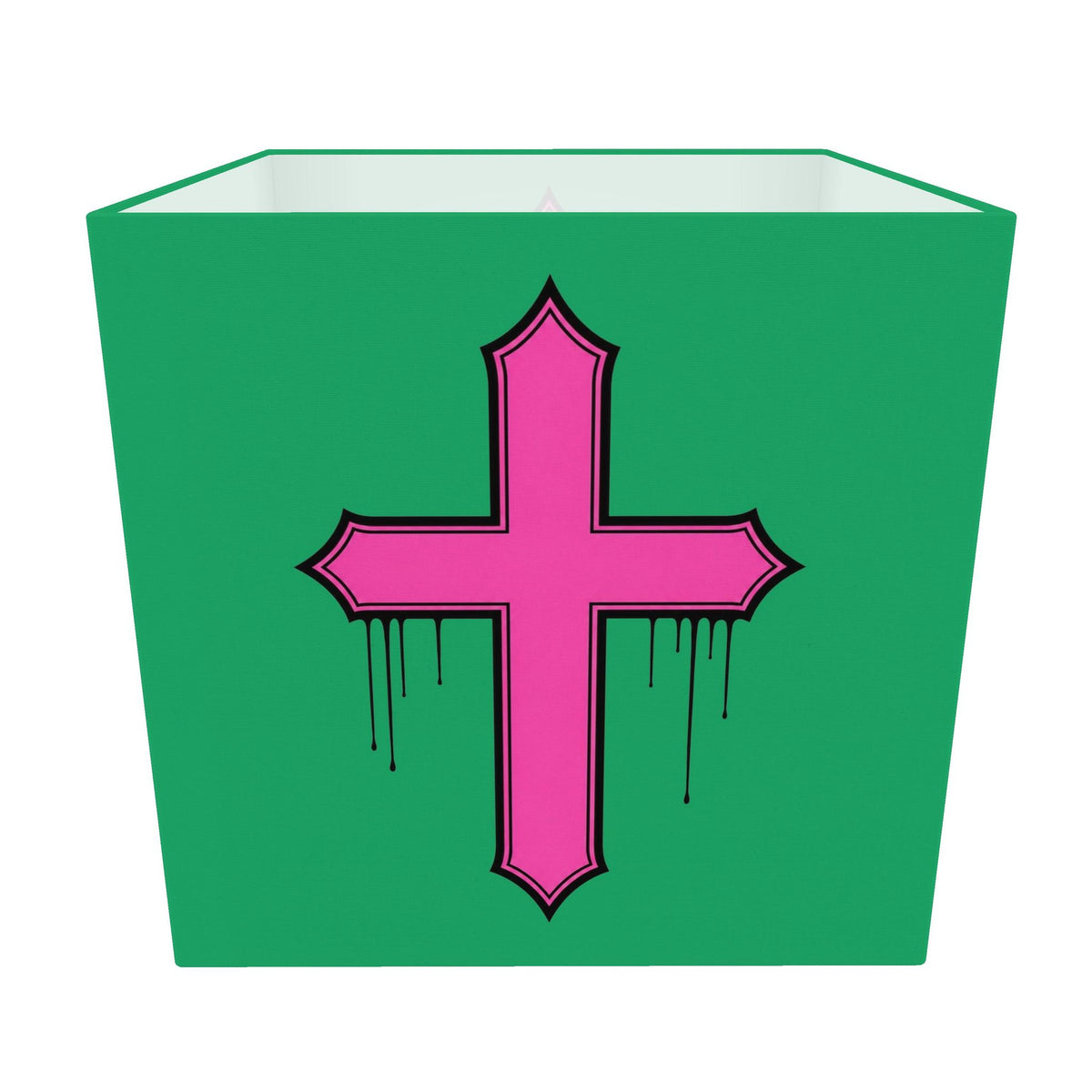 Rebel Riot - Gothica Cross Square Lampshade - Emerald