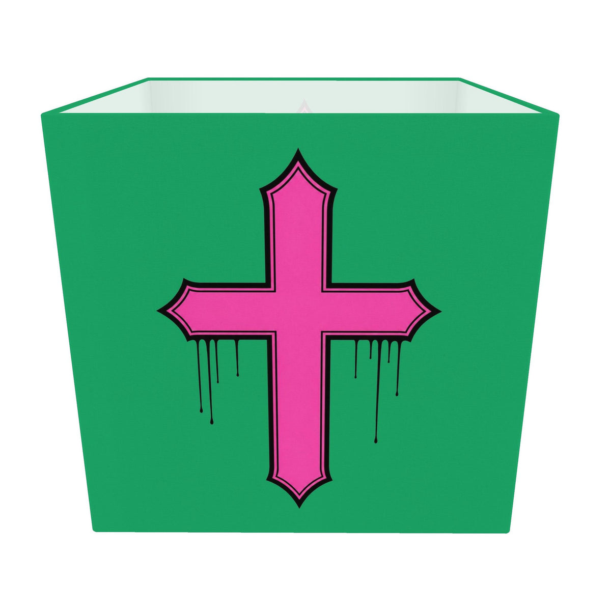 Rebel Riot - Gothica Cross Square Lampshade - Emerald