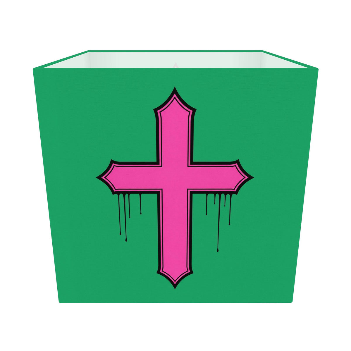 Rebel Riot - Gothica Cross Square Lampshade - Emerald