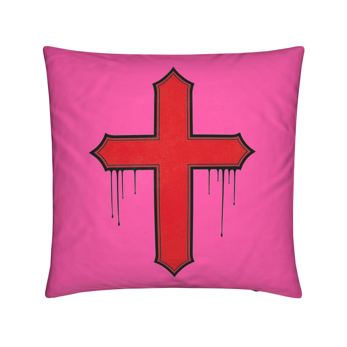 Rebel Riot - Gothica Cross Cushion - Carnation