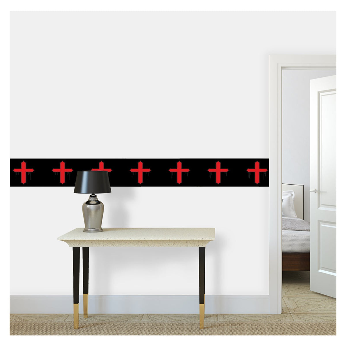 Rebel Riot - Gothica Cross - Wallpaper Border - Fever — Lowdy self-adhesive wallpaper border