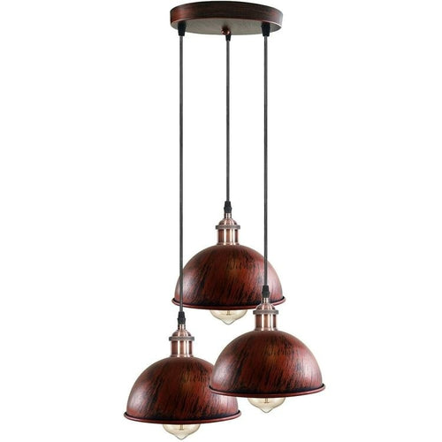 Cluster 3-Light Antique Brass Dome Pendant Light