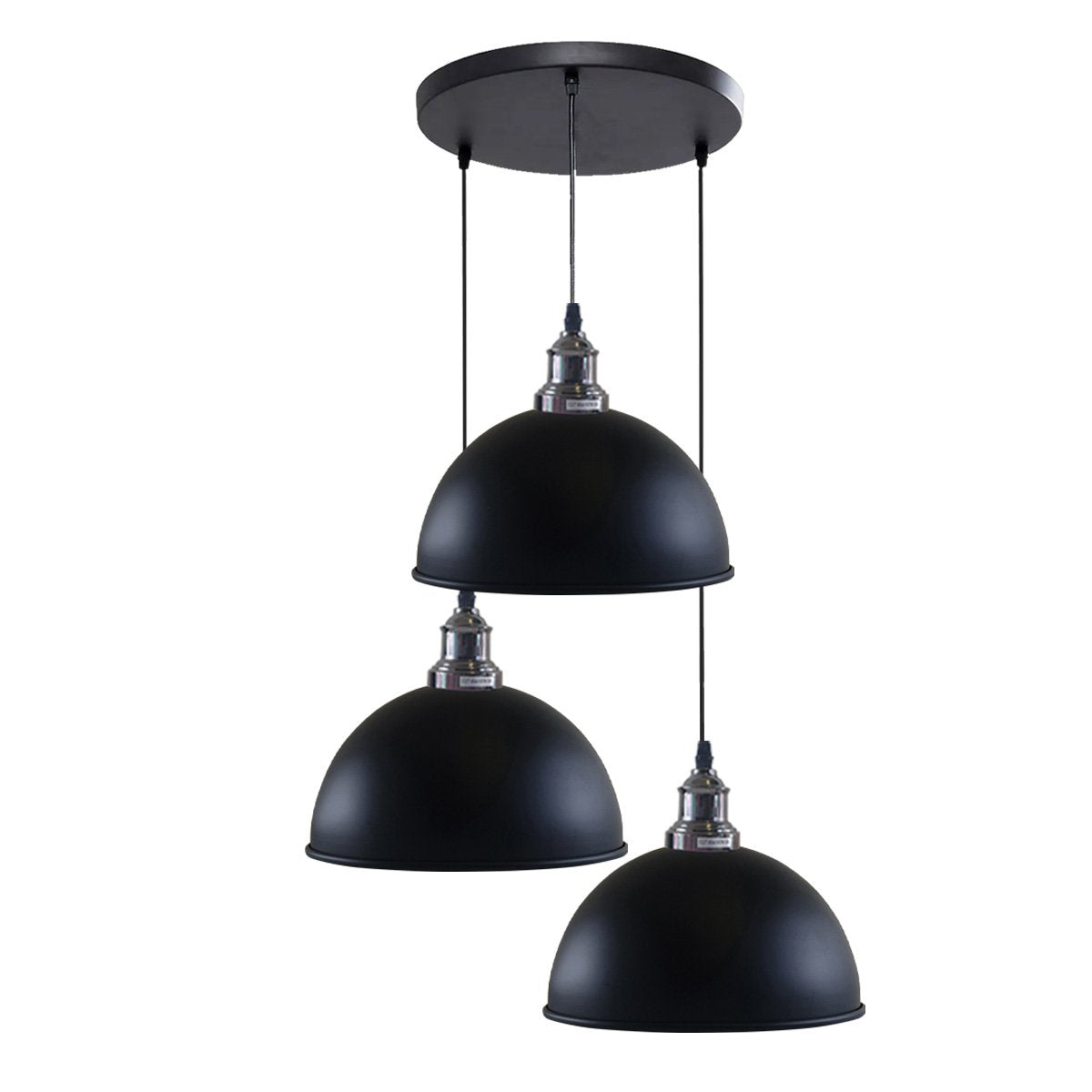 Black 3 Head Vintage Adjustable Hanging Ceiling Pendant Light E27