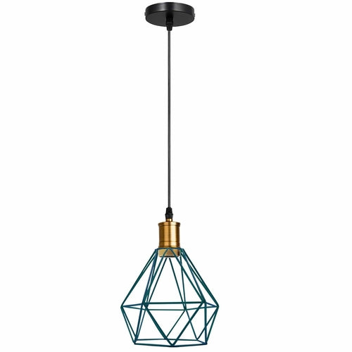 Modern Diamond Cage Pendant Light Fitting Geometric Wire Cage