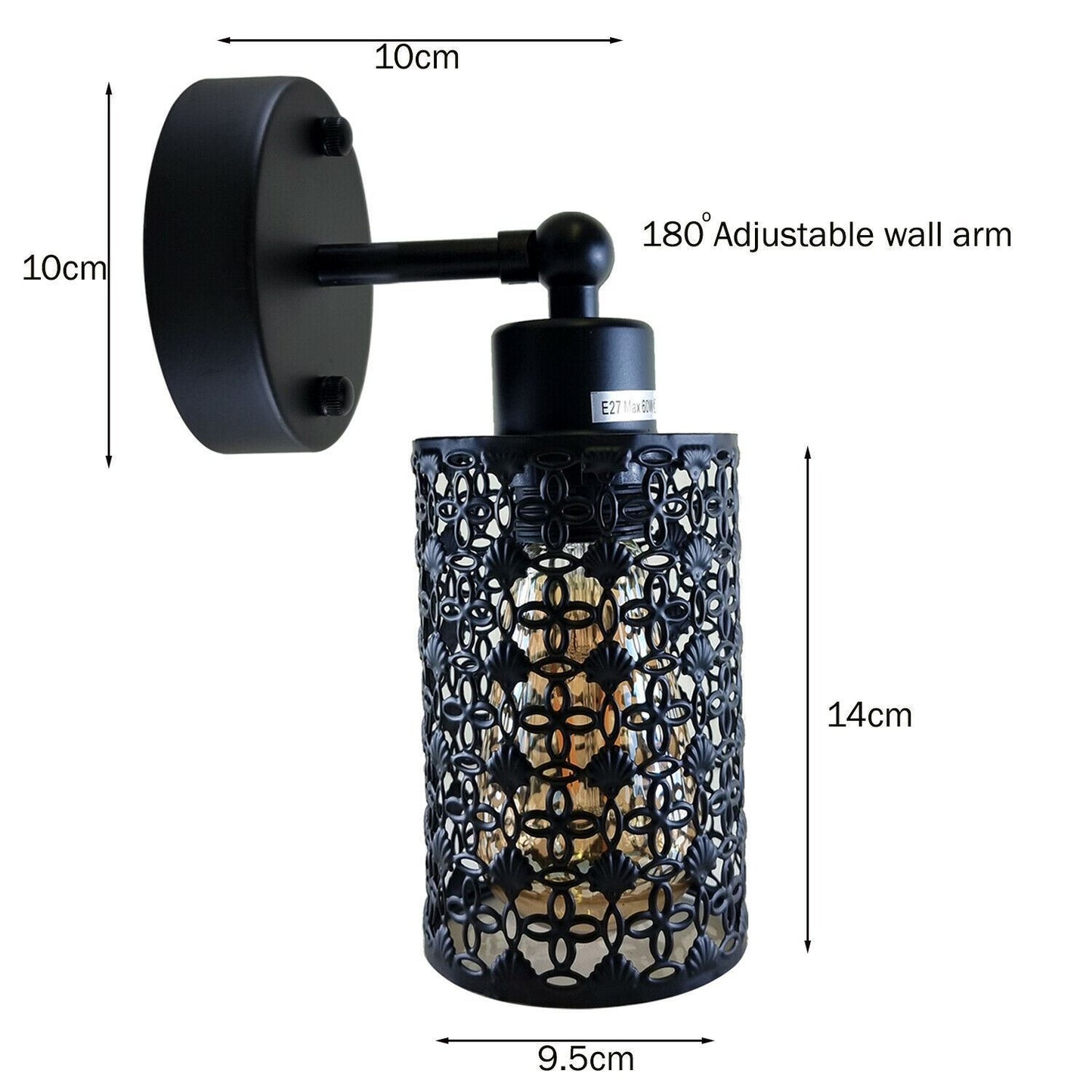 Modern Vintage Industrial Retro Wall Mounted Light Black Sconce